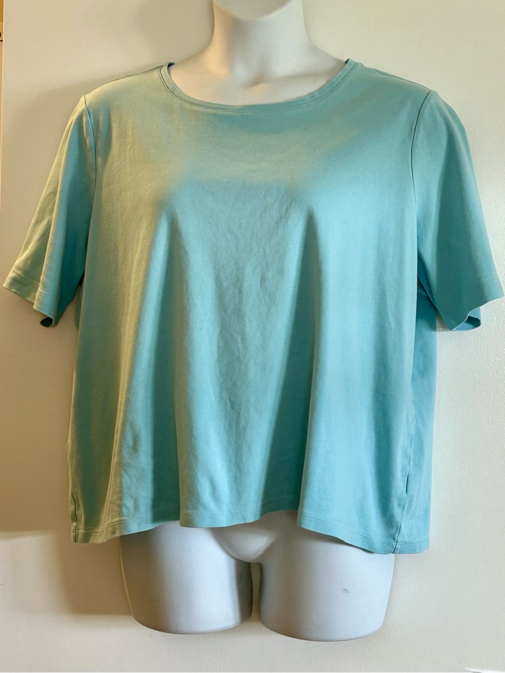 LL Bean 3X Top Jewel Neck elbow sleeve Tee